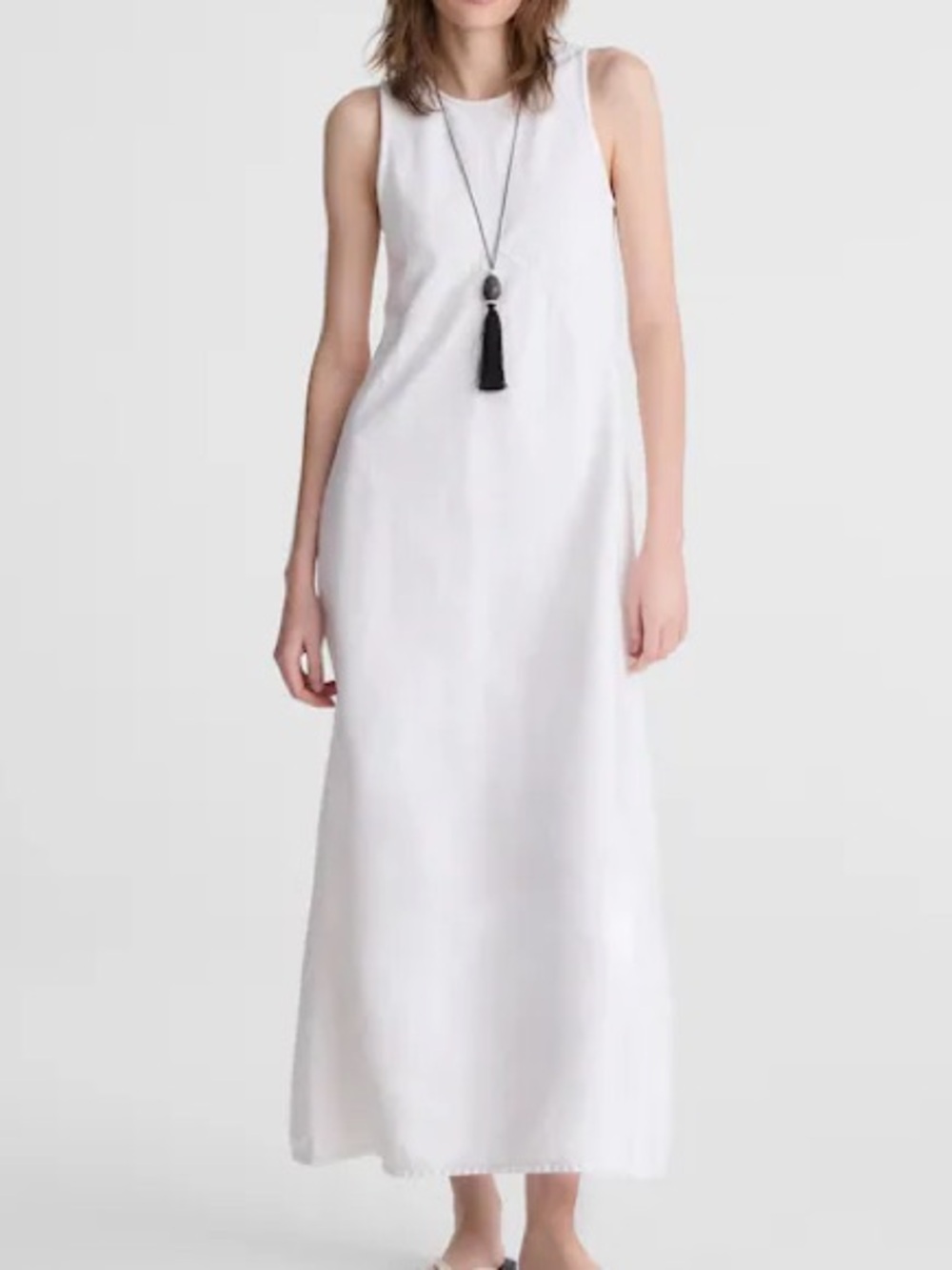 NWT Madewell White Denim Seamed Maxi Dress Size 2